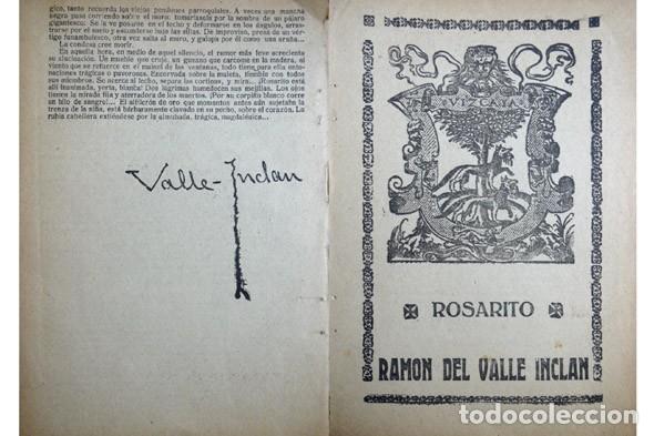 Libros antiguos: VALLE -  INCLAN, Ram&oacute;n del.  Rosarito.  1918. - Foto 1