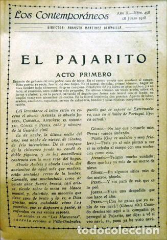 Libros antiguos: MU&Ntilde;OZ SECA, Pedro.  El Pajarito.  1918. - Foto 1