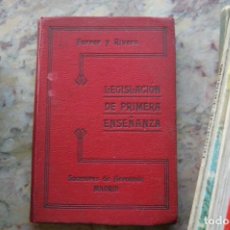 Libros antiguos: LEGISLACION DE PRIMERA ENSEÑANZA. EDIT. SUCESORES DE HERNANDO. 1906. TAPA DURA.. Lote 128094431