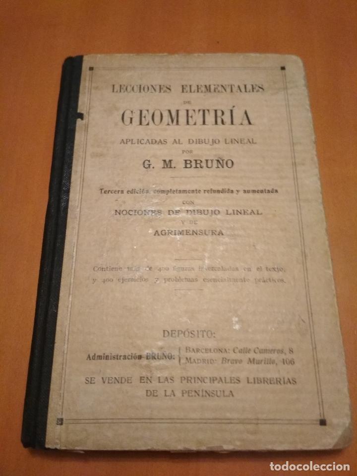 Libros antiguos: Lecciones elementales de geometr&iacute;a - Foto 1