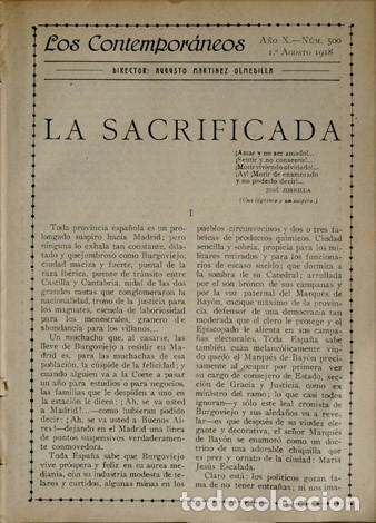 Libros antiguos: GONZ&Aacute;LEZ BLANCO, Andres.  La sacrificada.  1918. - Foto 1