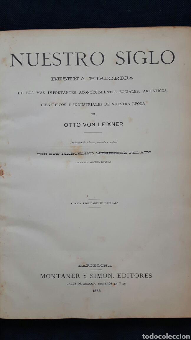 Libros antiguos: Libro Nuestro Siglo a&ntilde;o 1883 - Foto 3