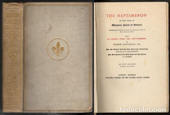 Old books: THE HEPTAMERON OF THE TALES OF MARGARET, QUEEN OF NAVARRE. TOMO II. - SAINTSBURY, G.- A-INCOMP-298