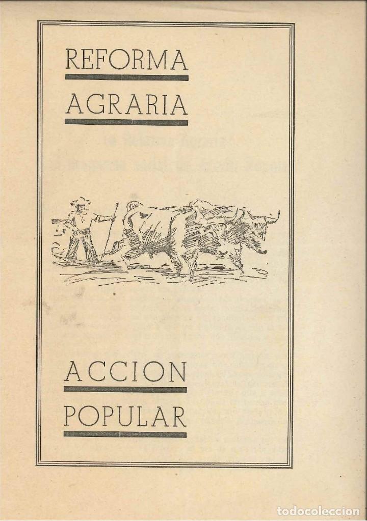 Libros antiguos: Reforma agraria. Acci&oacute;n popular. 1932.