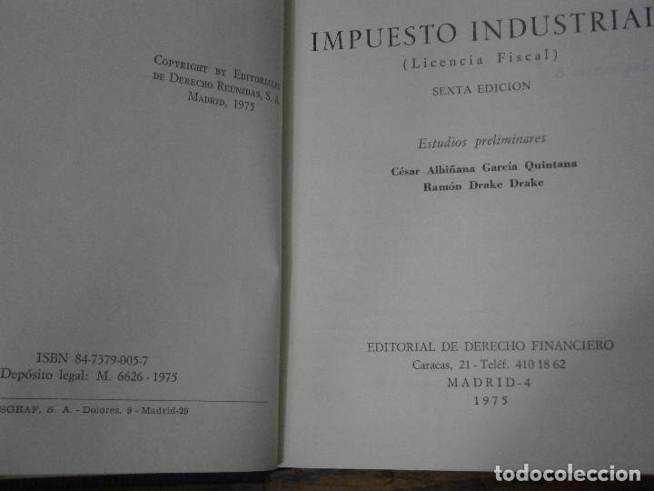 Libros antiguos: &iexcl;&iexcl;impuesto industrial&iexcl;&iexcl; - Foto 4