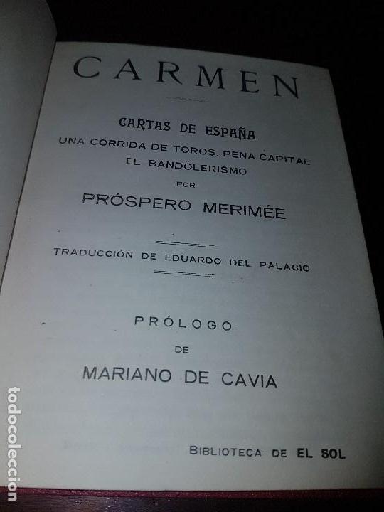 Libros antiguos: Carmen Cartas de Espa&ntilde;a El Sol - Foto 1