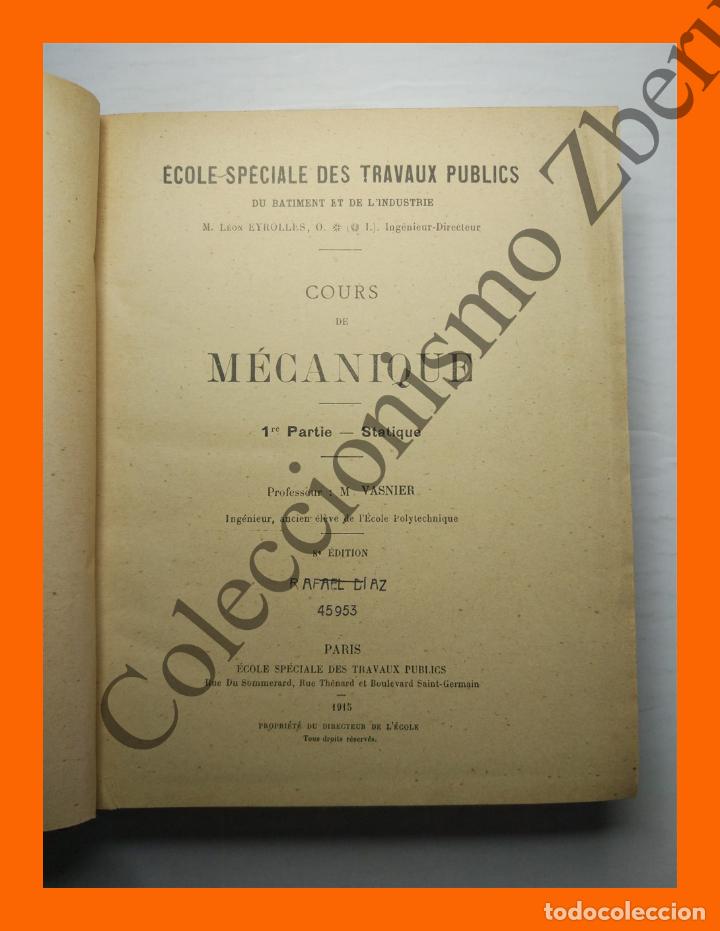 Libros antiguos: Cours de Mecanique - M. Vasnier - - Foto 4