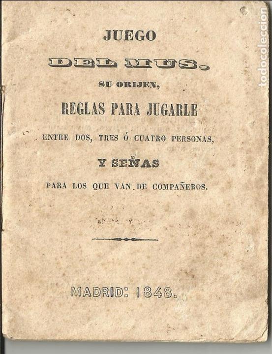 EXCEPCIONAL REGLAMENTO DEL MUS DE 1848 (Libros Antiguos, Raros y Curiosos - Bellas artes, ocio y coleccionismo - Otros)
