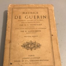 Libros antiguos: MAURICE DE GUERIN 1866. Lote 132251127