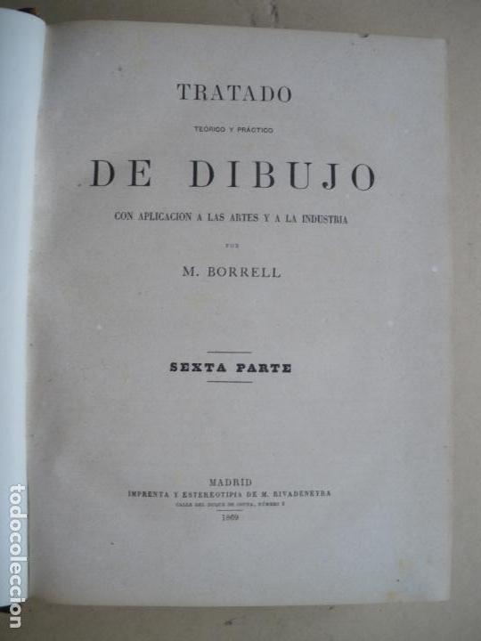 Libros antiguos: TRATADO DE DIBUJO. M. BORRELL. 1879. GRAN FORMATO - Foto 3