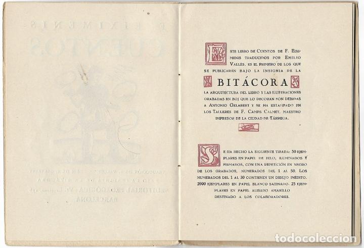Libros antiguos: CUENTOS &ndash; FRANCESC EIXIMENIS &ndash; EDICI&Oacute;N EN CASTELLANO &ndash; 193? - Foto 3