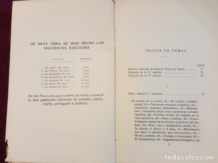 Libros antiguos: TRES ENSAYOS SOBRE LA VIDA SEXUAL. G. MARAÑON. BIBLIOTECA NUEVA, MADRID 1934 - Foto 5 - 132800914