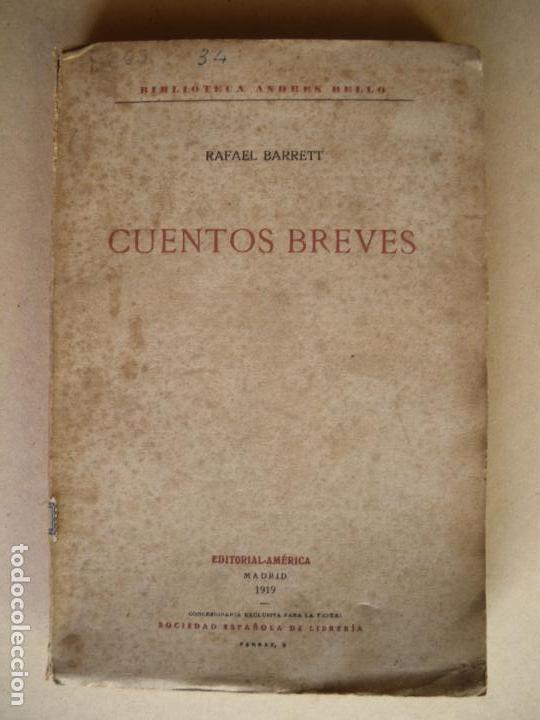 Libros antiguos: CUENTOS BREVES. RAFAEL BARRET. 1919 - Foto 1