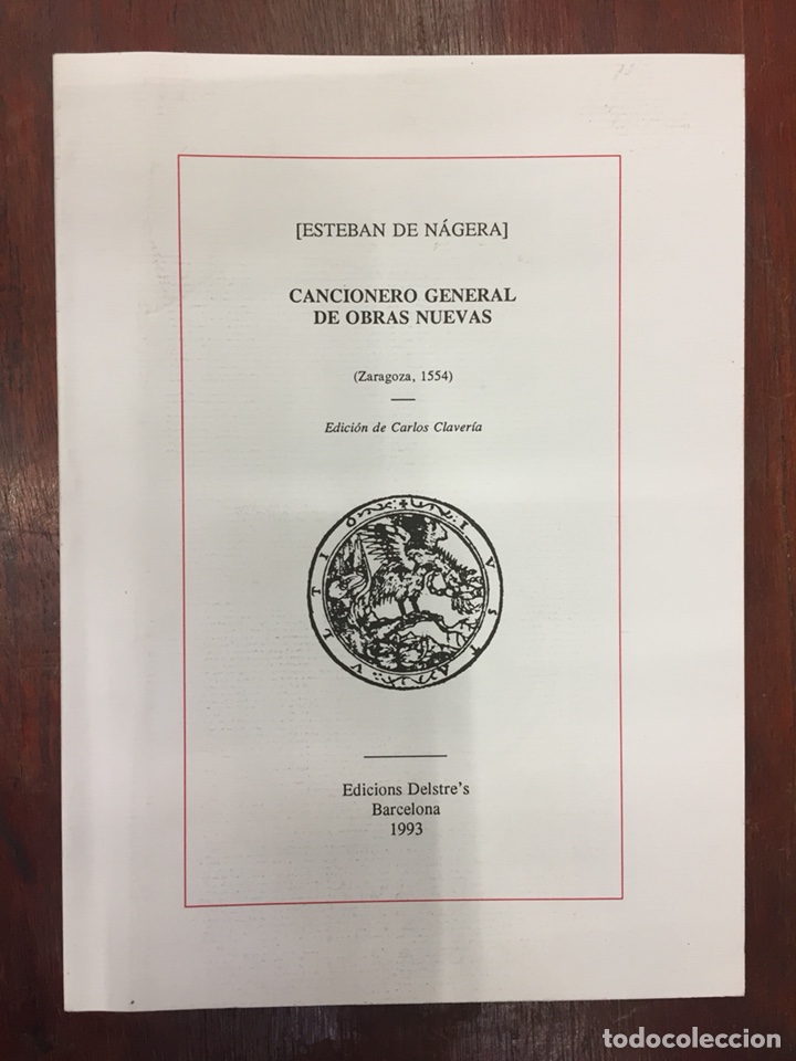 Libri antichi: CANCIONERO GENERA DE OBRAS NUEVAS. - SE NAGERA, ESTEBAN