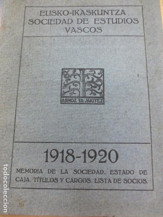 Livros antigos: MEMORIA DE LA SOCIEDAD ESTADO DE CAJA. T&Iacute;TULOS Y CARGOS . LISTA DE SOCIOS 1918-1920