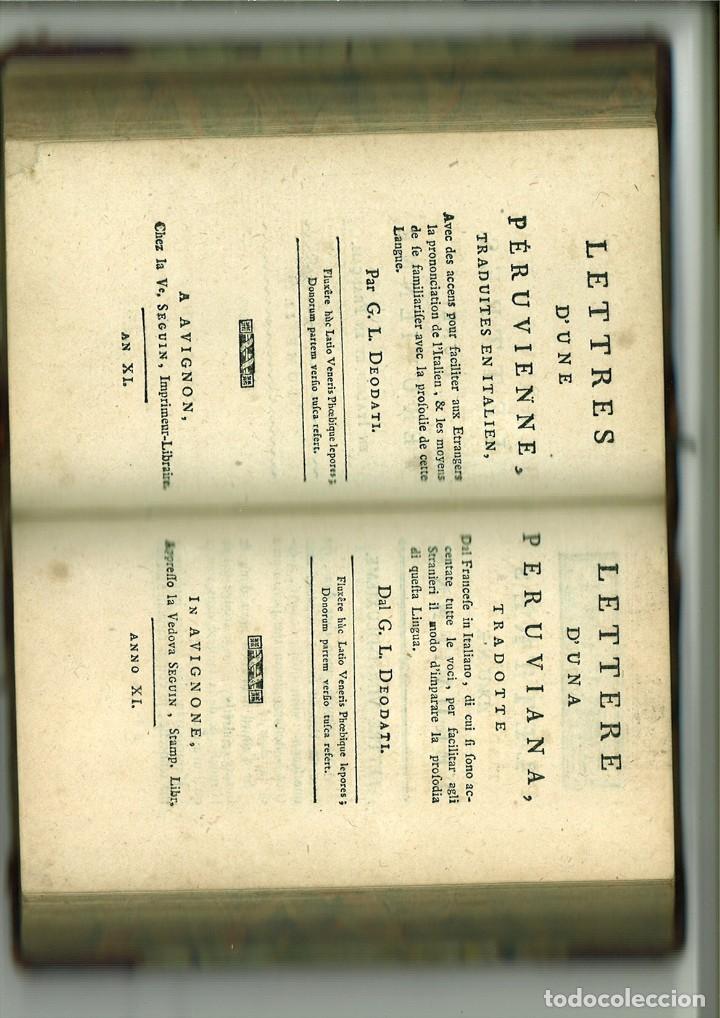 Libros antiguos: LETTRES DUNE P&Eacute;RUVIENNE. G. L. Deodati - Foto 2