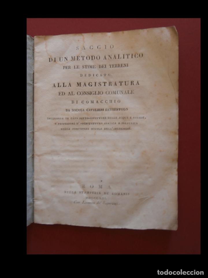 Antiquarische B&uuml;cher: Saggio di un metodo analitico per le stime dei terreni. Nicola Cavaliere Sanbertolo