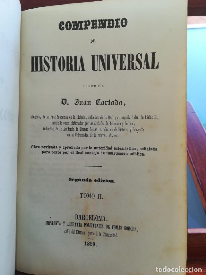 Libros antiguos: COMPENDIO DE HISTORIA UNIVERSAL-JUAN CORTADA-3 TOMOS EN 1-1859 - Foto 6 - 134737602