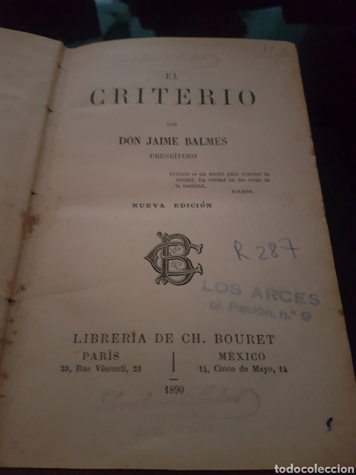 Libros antiguos: El criterio 1890 - Foto 1