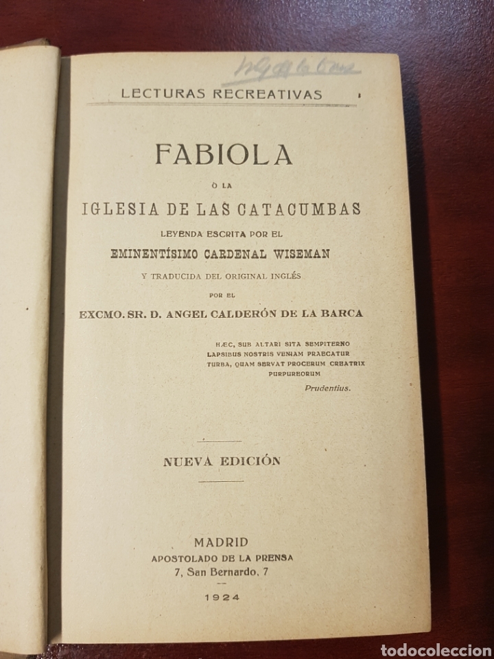 Libros antiguos: Fabiola - Wiseman - 1924 - Foto 3