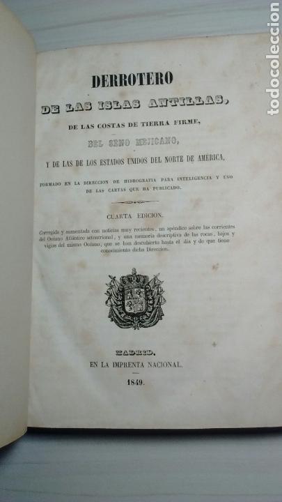 Libros antiguos: Derrotero de las Islas Antillas - Foto 3