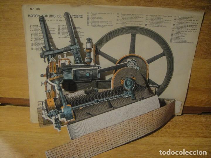 Libros antiguos: motor korting de gas pobre - recortable desplegable - principios del siglo xx