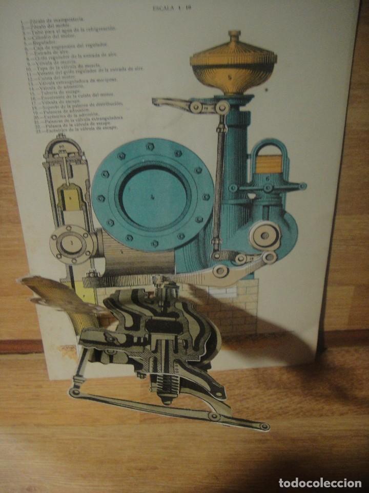 Libros antiguos: distribucion de motor a gas korting - recortable desplegable - principios del siglo xx