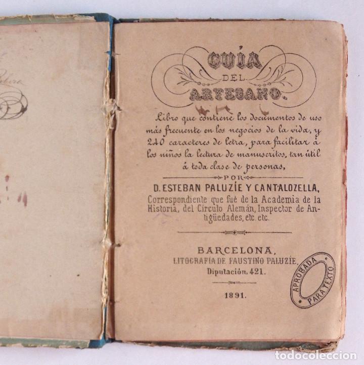 Libros antiguos: Gu&iacute;a del Artesano - E. Paluzie - 1891 - Foto 2