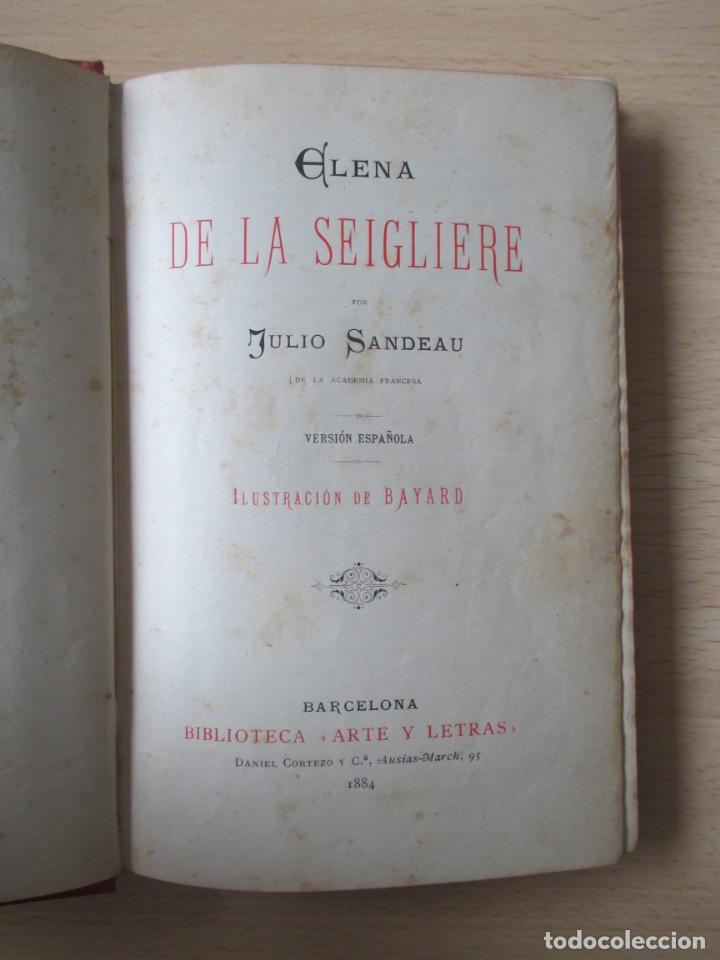 Libros antiguos: Elena de La Seigliere, de Julio Sandeau - Foto 4
