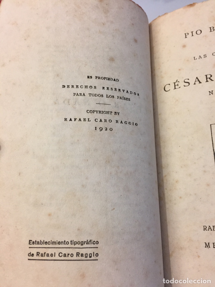 Libros antiguos: Libro C&eacute;sar o nada. P&iacute;o Baroja. 1920 - Foto 3