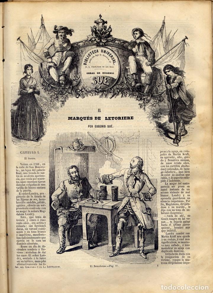 Libros antiguos: SUE, Eugene.  El Marqu&eacute;s de Letoriere. Novela. (1851). - Foto 1