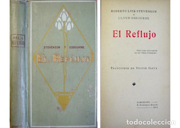 Libros antiguos: STEVENSON, Robert Louis (y) OSBOURNE, Lloyd.  El Reflujo. 1912. - Foto 1