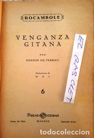 Libros antiguos: VENGANZA GITANA - ROCAMBOLE- 6  - - Foto 2