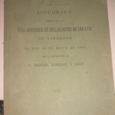 Libros antiguos: SERRANO Y SANZ, MANUEL.//GIL MORLANES, ESCULTOR DEL SIGLO XV Y PRINCIPIOS DEL XVI. DISCURSOS LEÍDOS. Lote 140521642