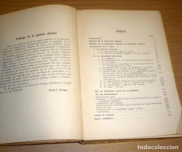 Libros antiguos: Psicolog&iacute;a del Ni&ntilde;o. Prof.Gaupp. 1932 - Foto 4