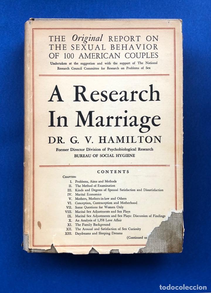 Libros antiguos: A RESEARCH IN MARRIAGE - DR. G. V. HAMILTON - Foto 1