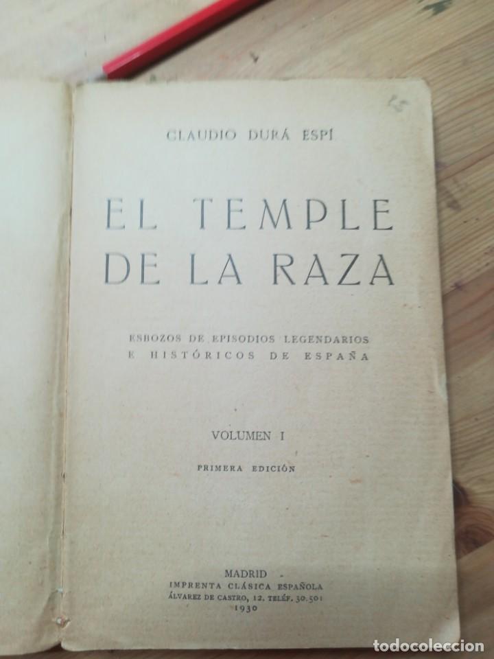 Libros antiguos: El temple de la raza, claudio dura espi - Foto 2