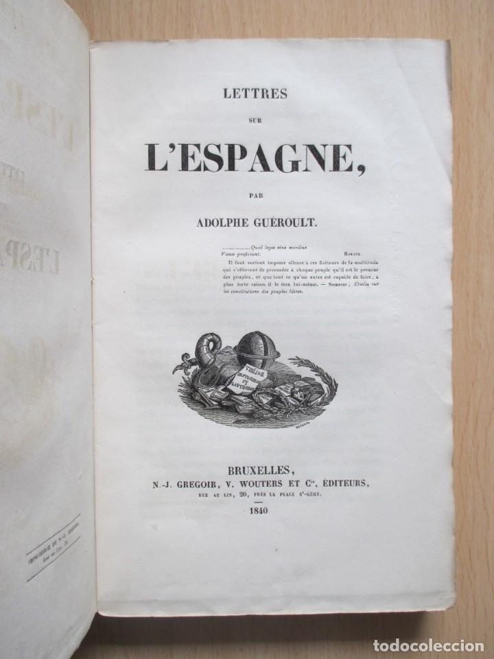 Libros antiguos: Lettres sur l&rsquo;Espagne, de Adolphe Gu&eacute;roult - Foto 4
