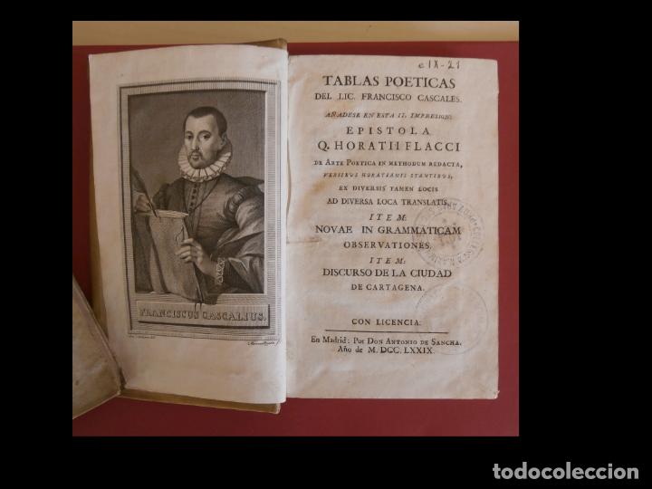Libros antiguos: Tablas poeticas del Lic. Francisco Cascales - Foto 1