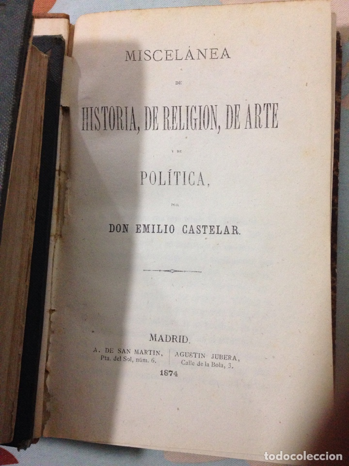 Libros antiguos: Emilio Castelar - Foto 5
