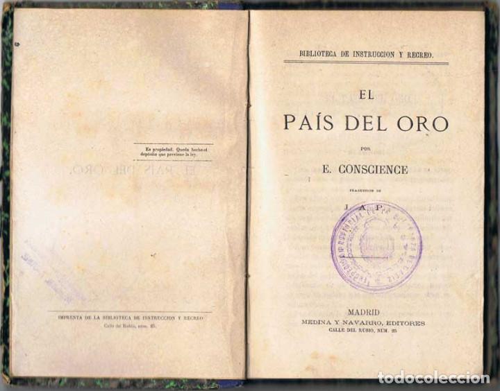 Libros antiguos: El Pa&iacute;s del Oro - E. Conscience. Medina y Navarro Editores - Foto 2