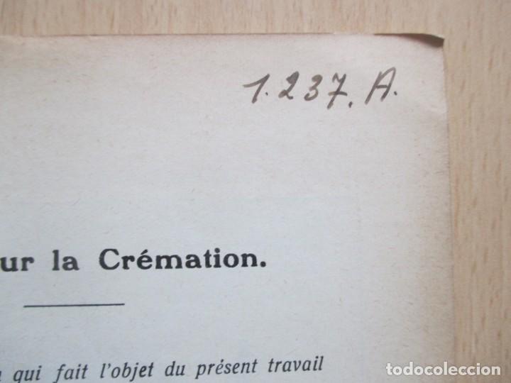Libros antiguos: Notes sur la Cr&eacute;mation - Foto 3
