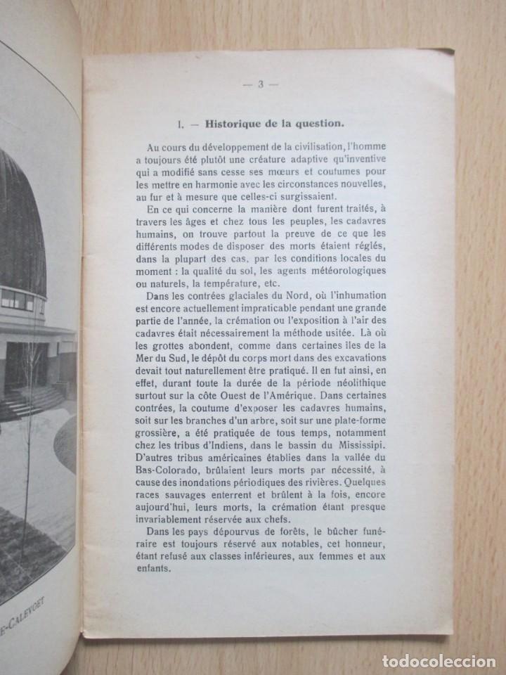 Libros antiguos: Notes sur la Cr&eacute;mation - Foto 5