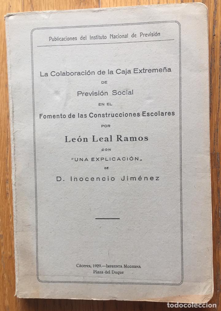 Libros antiguos: FOMENTO DE LAS CONSTRUCCIONES ESCOLARES Leon Leal Ramos - Foto 1