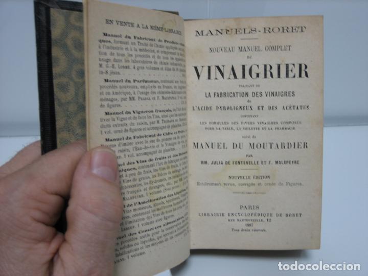 Libros antiguos: Antiguo libro franc&eacute;s sobre el vinagre 1887 - Foto 4