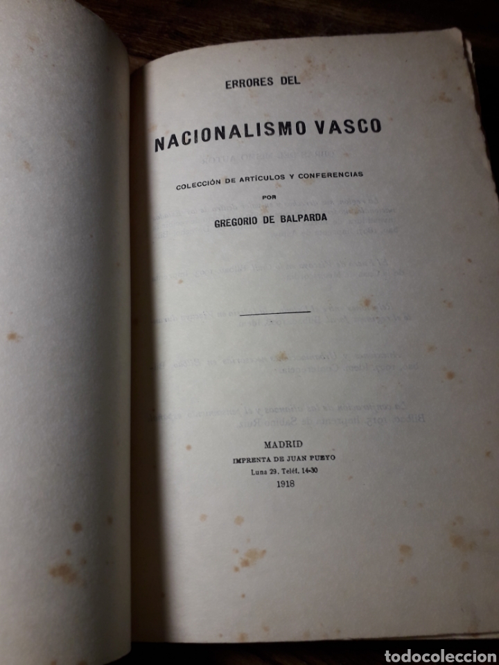 Libros antiguos: Errores del nacionalismo vasco - Foto 3