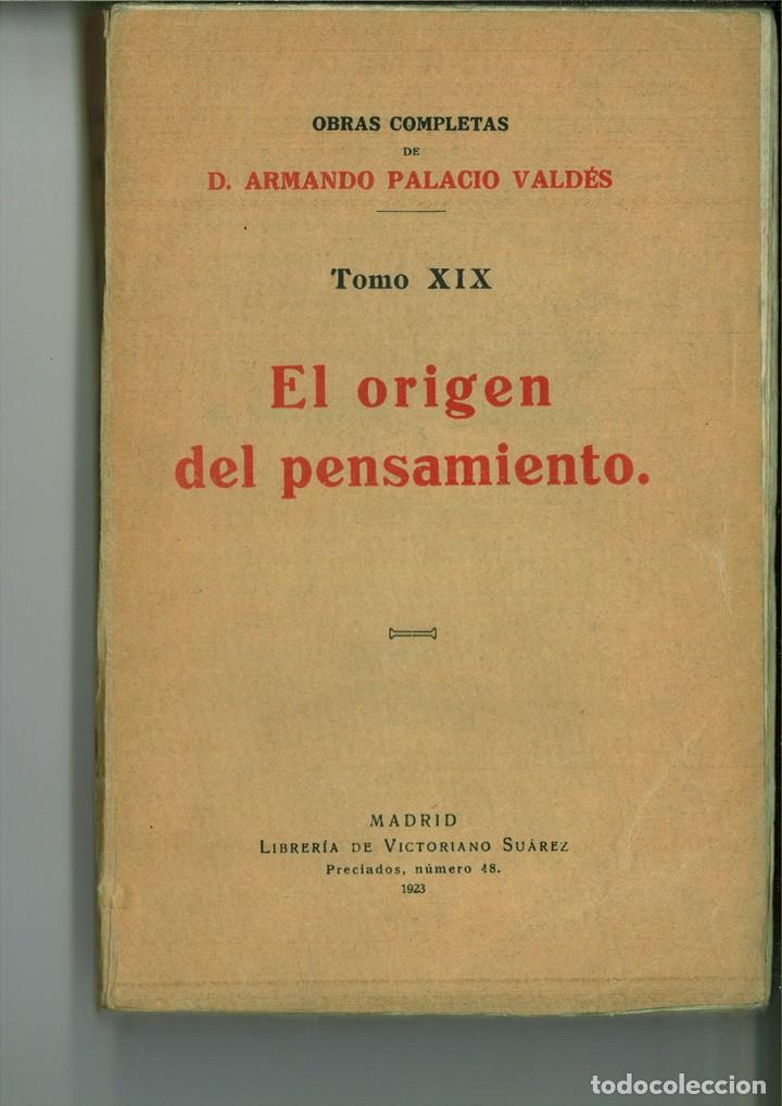 Libros antiguos: EL ORIGEN DEL PENSAMIENTO. Armando Palacio Vald&eacute;s - Foto 1
