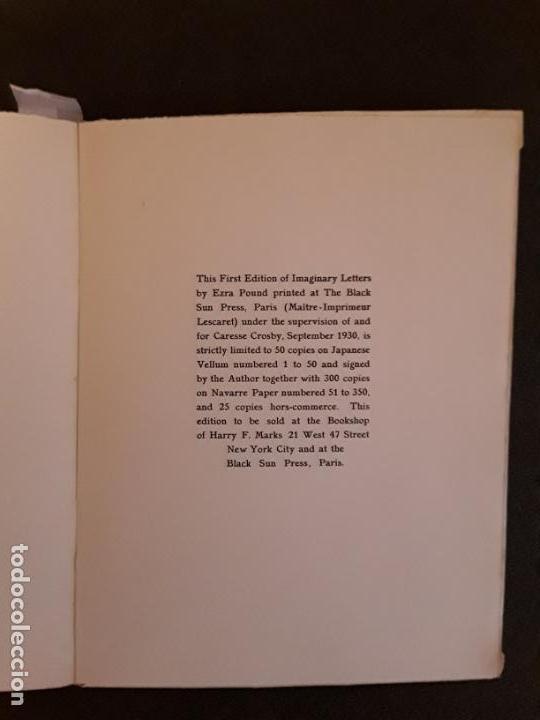 Libros antiguos: Ezra Pound. Imaginary Letters. The black sun press. - Foto 5