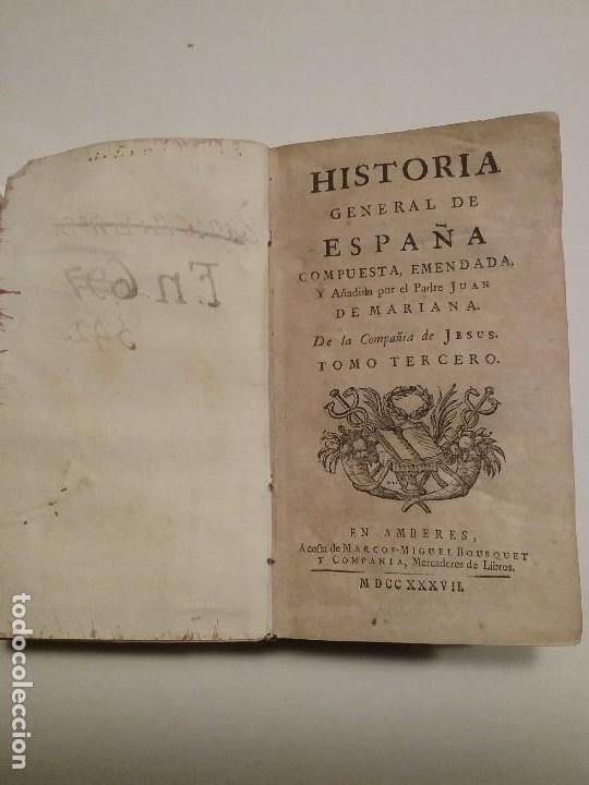 Libros antiguos: Hist&oacute;ria General de Espa&ntilde;a Tomo 3 - Foto 1