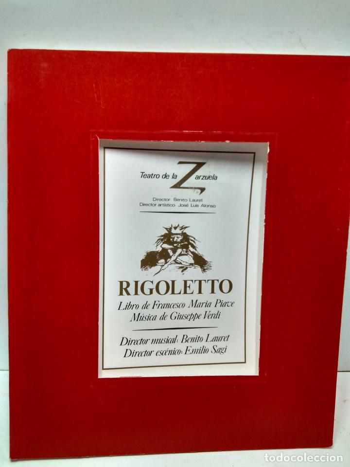 Libros antiguos: LIBRO - RIGOLETTO - TEATRO DE LA ZARZUELA / N-7807 - Foto 1